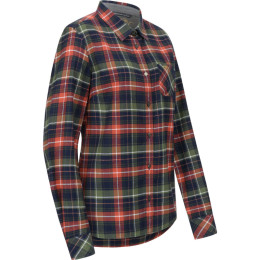 Blaser Damen Bluse Martina Flanell Dunkel Oliv/Rot