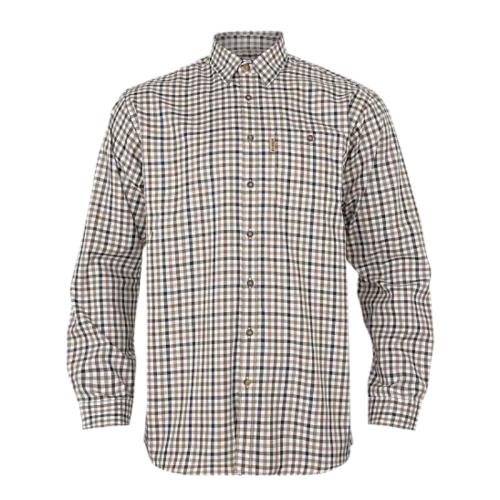Härkila Herren Hemd Milford Blue/Beige Check