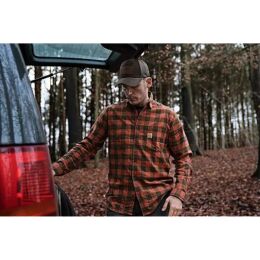 H&auml;rkila Herren Hemd Scandinavien Autumn Orange Check