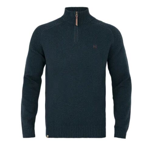 Härkila Merino-Pullover Vincent mit halbem Reißverschluss Dark Navy