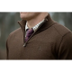 Seeland Herren Pullover Pine mit halben Reißverschluss Dark Brown