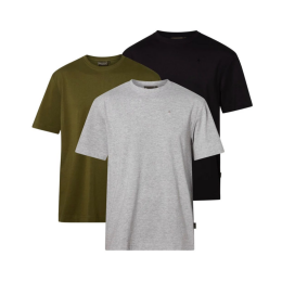 Pinewood Herren 3-Pack T-Shirt GreyMel/Pine/Black