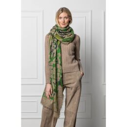Habsburg Damen Schal aus Cashmere Hirsch Hbg Grün