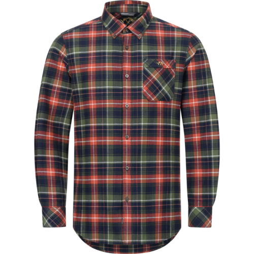 Blaser Herren Hemd Martin Flanell Dunkel Oliv/Rot