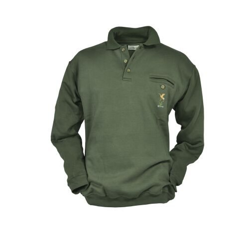 Hubertus Sweatshirt mit Polokragen 3XL