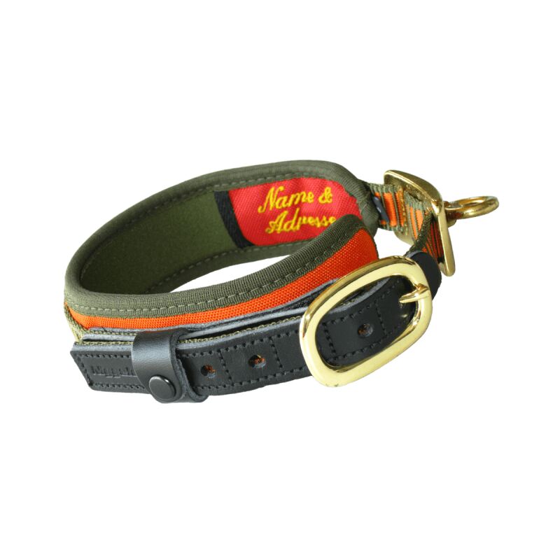 Niggeloh Hundehalsung DeLuxe orange / oliv XXS
