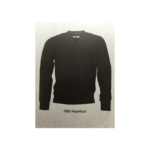 Laksen Pullover V-Ausschnitt Haselnuss