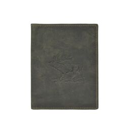 Greenburry Jagdscheinetui Leder &quot;Vintage Hunting&quot; Hirsch 12,5x16,5 cm Gr&uuml;n