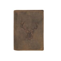 Greenburry Jagdscheinetui Leder &quot;Vintage Hunting&quot; Royal Stag Hirsch