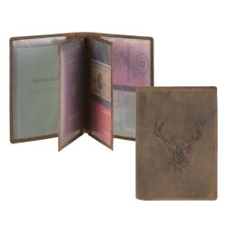 Greenburry Jagdscheinetui Leder &quot;Vintage Hunting&quot; Royal Stag Hirsch