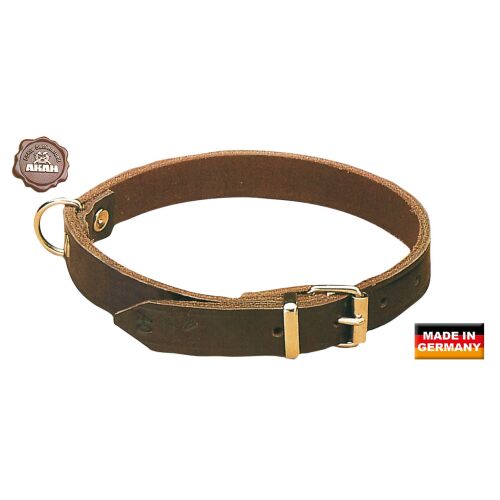 AKAH Halsband dunkel genietet 35cm