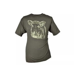 Hubertus T-Shirt Keilerkopf Schilf L