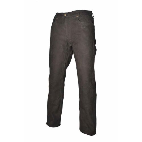 Hubertus Lederhose 5 Pocket dunkel braun