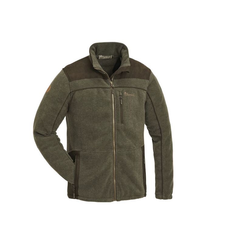 Pinewood Herren Fleecejacke Prestwick Exclusive Oliv Melange/Suede Brown