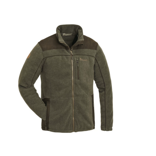 Pinewood Herren Fleecejacke Prestwick Exclusive Oliv Melange/Suede Brown