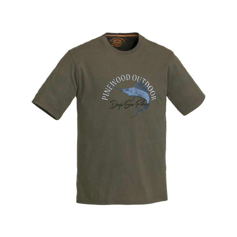 Pinewood T-Shirt Fish 2018 Khakigrn
