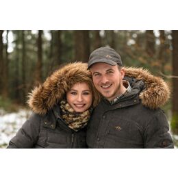 Blaser Vintage Daunen Parka Damen braun m&eacute;lange