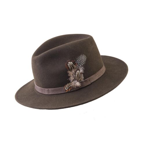 Lodenhut Jagdhut Classic mit Feder braun 58