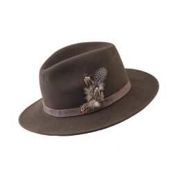 Lodenhut Jagdhut Classic mit Feder braun 58