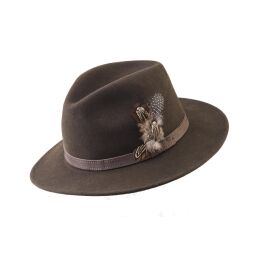 Lodenhut Jagdhut Classic mit Feder braun 58