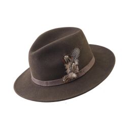 Lodenhut Jagdhut Classic mit Feder braun 58