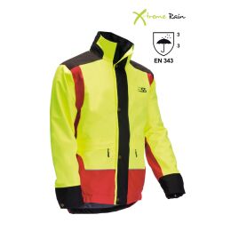 PSS X-Treme Rain Durchgehjacke rot/gelb S