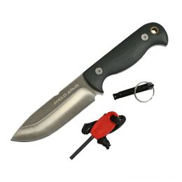 Outdoor-Prepper Jagdmesser G10 mit Pfeife und Feuerstein