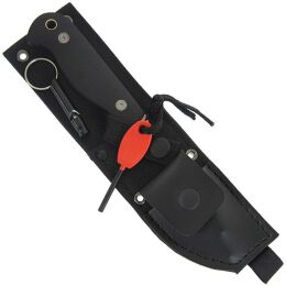 Outdoor-Prepper Jagdmesser G10 mit Pfeife und Feuerstein