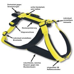 AKAH Hundegeschirr Tracker neongelb S