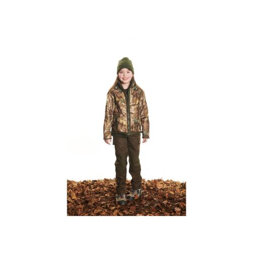 Hubertus Kinder Fleece Wende Jacke Camouflage/Braun 128