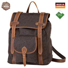 AKAH Wanderrucksack Loden mit Büffelleder