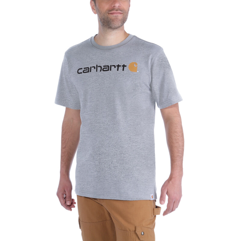 Carhartt Herren T-Shirt Core Logo S/S Heather Grau L