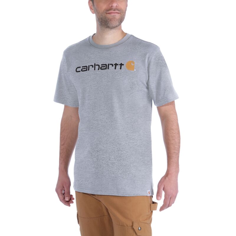 Carhartt Herren T-Shirt Core Logo S/S Heather Grau XXL