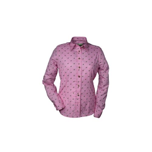 Hubertus Damen Jagd Bluse mit Hirschmotiven pink