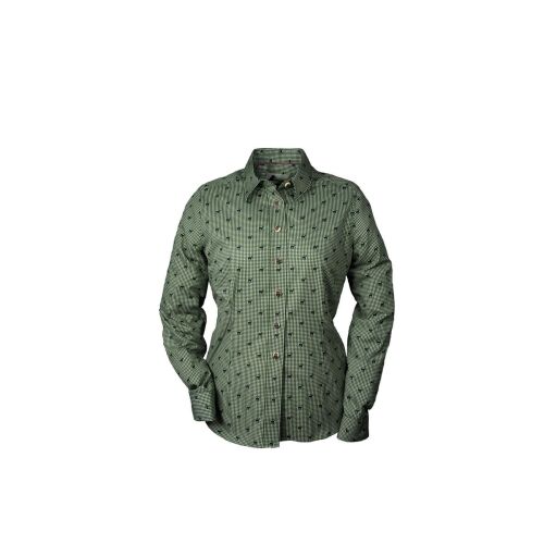 Hubertus Damen Jagd Bluse mit Hirschmotiven oliv 42