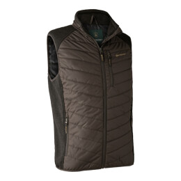 Deerhunter Herren Weste Moor Wattiert mit Strick Brown Leaf L