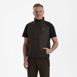 Deerhunter Herren Weste Moor Wattiert mit Strick Brown Leaf 2XL