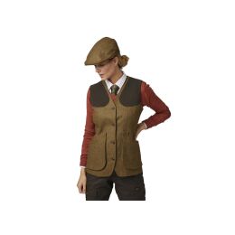 Chevalier Damen Tweed Schie&szlig;weste Hawick Braun 40W