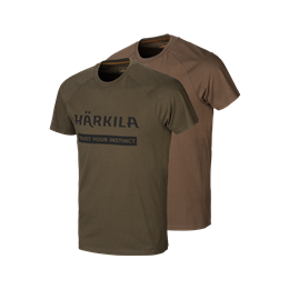 H&auml;rkila Logo T-Shirt 2er Pack Willow green/Slate brown