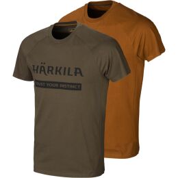 H&auml;rkila Logo T-Shirt 2er Pack Willow green/Rustique brown