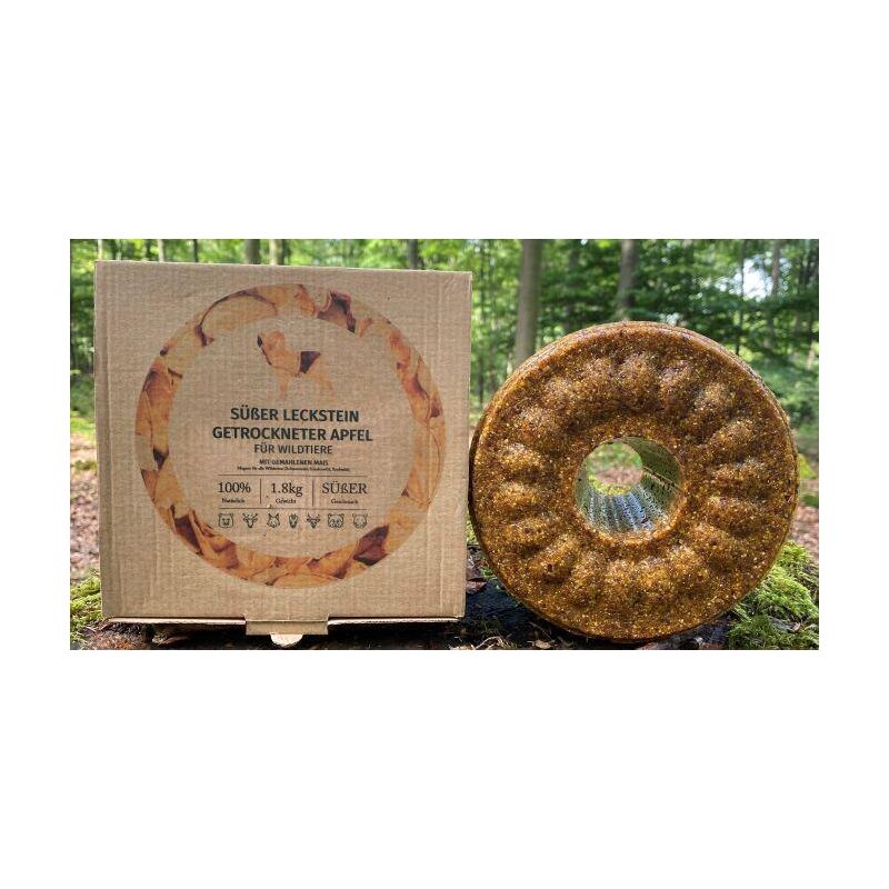 Wildlutscher Wild Leckstein Apfel s mit gemahlenem Mais