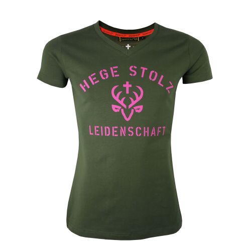 Jagdstolz Damen T-Shirt Girlie Hege, Stolz, Leidenschaft 2XL