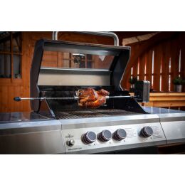 Grillf&uuml;rst Universal Drehspie&szlig; / Rotisserie Set aus Edelstahl mit Motor