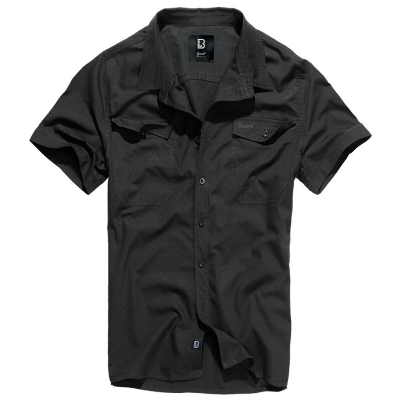 Brandit Herrenhemd Roadstar Shirt Kurzarm Schwarz S