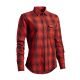 Northern Hunting Damen Bluse Idunn Rot/Schwarz kariert 42