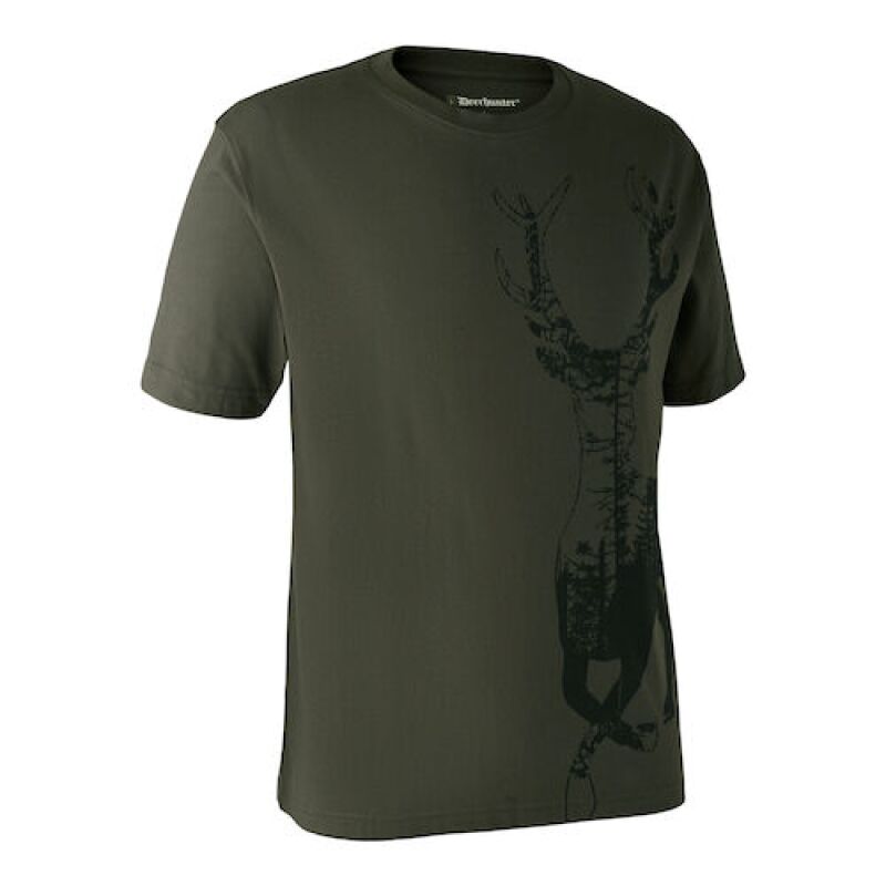 Deerhunter Herren T-Shirt mit Rothirsch grün XXL