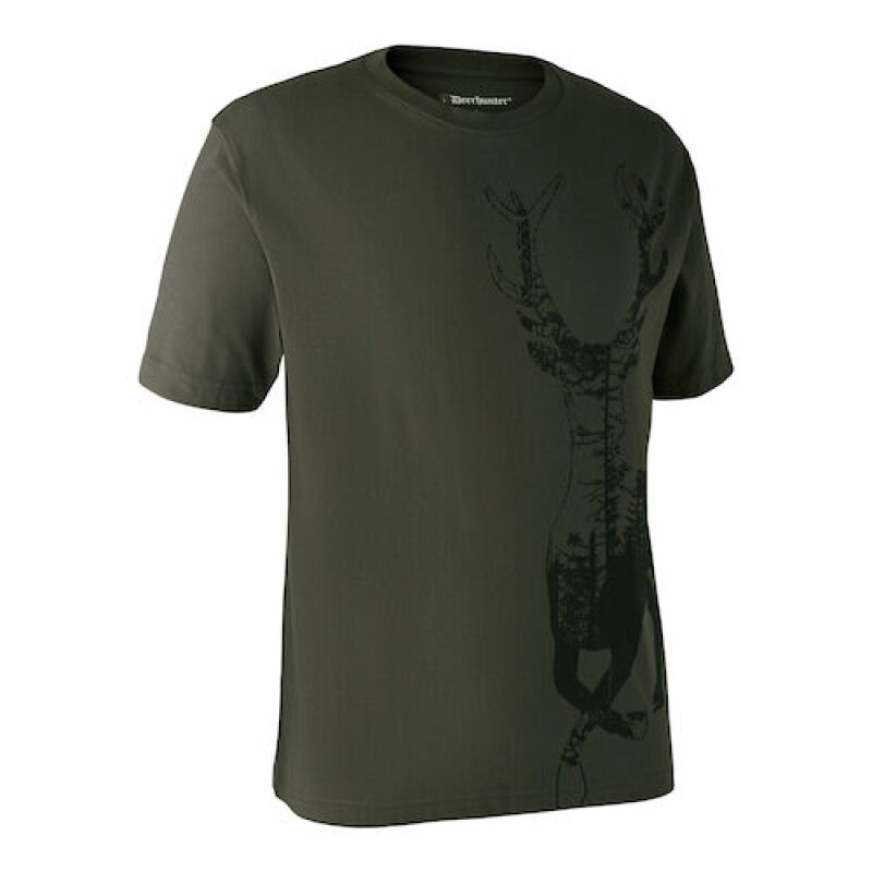 Deerhunter Herren T-Shirt mit Rothirsch grn XXL