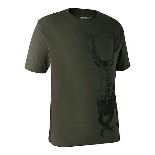 Deerhunter Herren T-Shirt mit Rothirsch grün 4XL