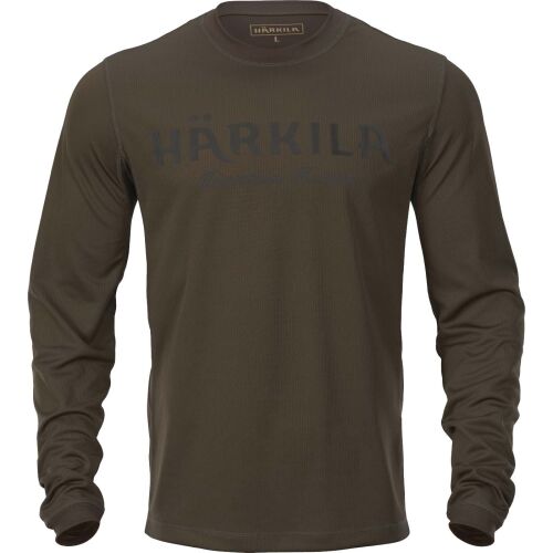 Härkila Herren Langarmshirt Mountain Hunter Hunting green/Shadow brown M