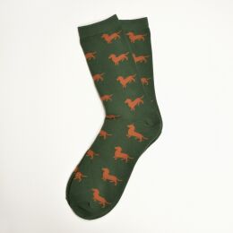 Krawattendackel Unisex Socken grn, Dackel braun